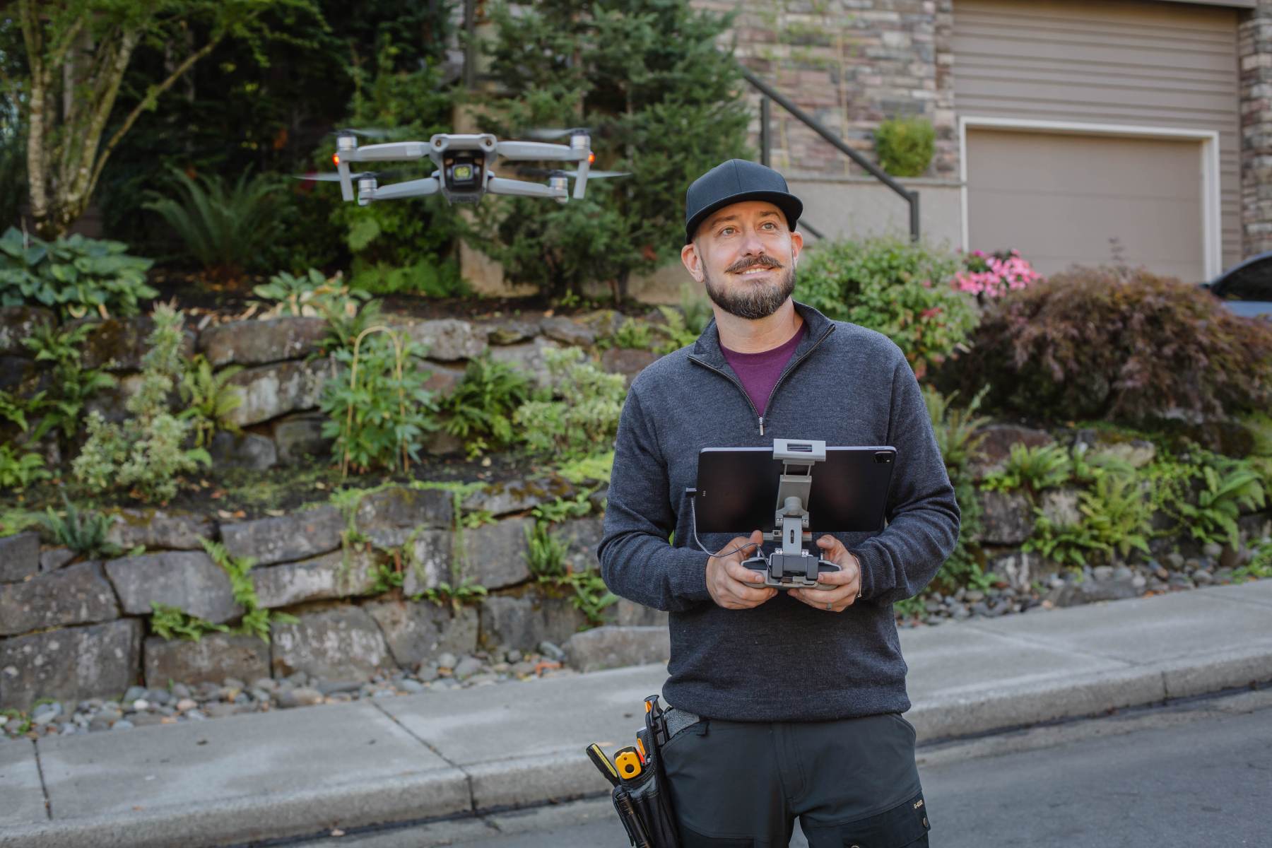 Kyle Nichols flying his drone